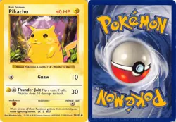 Pikachu 58/102 Common Base Set Shadowless Pokemon MP Arita - Image 3