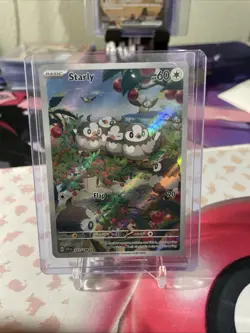 Pokemon Starly Illustration Rare Full Art Holo SV01 221/198 Eng 2023 - Image 1