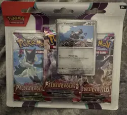 Pokemon TCG Scarlet Violet Paldea Evolved Blister 3 Pack Varoom Promo - Image 1
