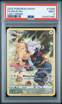 2022 Pokemon Sword & Shield Lost Origin #TG05 Fa/Pikachu Lost Origin PSA 9 - Image 1