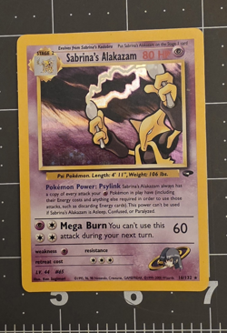 Pokemon TCG Sabrina's Alakazam 16/132 Gym Challenge Holo Rare 2000 80 HP Eng - Image 1
