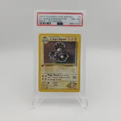 Pokemon Gym Heroes Lt. Surge's Magneton PSA 10 1st Gem Mint #8 Englisch - Image 1