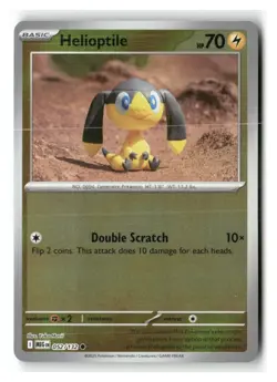 Helioptile 052/132 Common Mega Evolution Pokemon Reverse Holo Near Mint - Image 1
