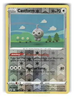 Castform Sunny Form 022/198 Common Chilling Reign Pokemon Reverse Holo LP - Image 1