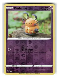 Dedenne 077/185 Common Vivid Voltage Pokemon Reverse Holo Lightly Played - Image 1