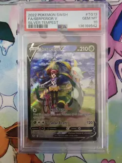2022 Pokemon Sword & Shield Silver Tempest #TG13 Full Art/Serperior V PSA 10 - Image 1