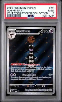 2025 POKEMON SVP PROMO WHITE FLARE TECH STICKER COLL - 211 GOTHITELLE - PSA 9 - Image 1