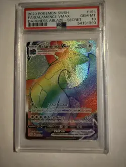 Pokemon Darkness Ablaze Salamence VMAX Secret Rare Full Art #194 GEM MT PSA 10 - Image 1