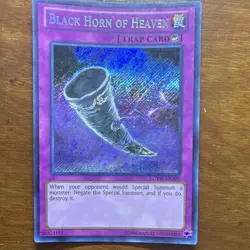 Yugioh Black Horn of Heaven LCYW-EN300 Secret Rare Legendary Collection 3 Unlim… - Image 1