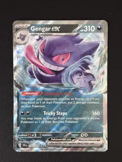Pokemon TCG Gengar ex 104/162 Temporal Forces HOLO Double Rare NM - Image 1