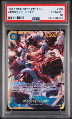 Monkey D. Luffy 2025 One Piece Op11-A Fist Of Divine Speed #118 PSA 10 - Image 1