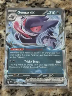 Pokemon TCG Gengar ex 104/162 Temporal Forces HOLO Double Rare NM - Image 2