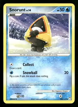 Snorunt - 100/123 - Common - Mysterious Treasures - Pokemon Card - LP - Image 1