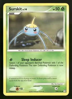 Surskit - 104/123 - Common - Mysterious Treasures - Pokemon Card - MP - Image 1