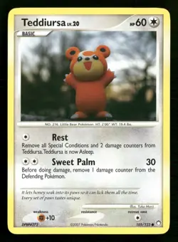 Teddiursa - 105/123 - Common - Mysterious Treasures - Pokemon Card - LP - Image 1