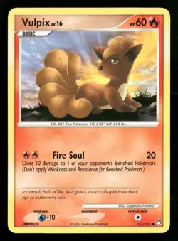 Vulpix - 107/123 - Common - Mysterious Treasures - Pokemon Card - LP - Image 1