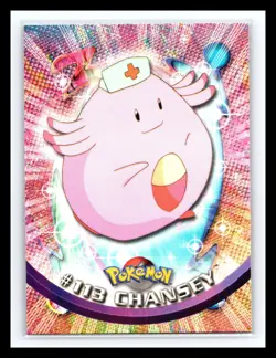 💥 Chansey 2000 Topps Pokemon TV Non Holo Animation Series Blue Logo # 113 - Image 1