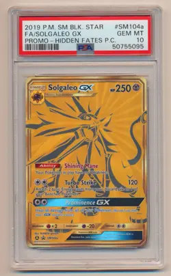PSA 10 Pokemon Black Star Promo Holo Solgaleo GX SM104a GEM MINT Condition!! - Image 1