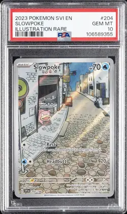 2023 POKEMON SVI EN-SCARLET & VIOLET ILLUSTRATION RARE #204 SLOWPOKE PSA 10 - Image 1