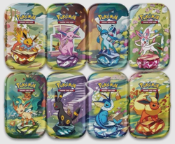 EMPTY Pokemon Prismatic Evolutions Mini Tin Full Art Set of 8 - Image 1