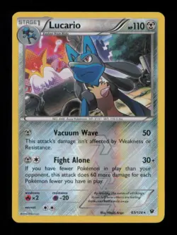 REVERSE HOLO LUCARIO RARE HOLO 63/124 LP POKEMON - Image 1