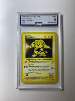 1999 Pokemon Shadowless Electabuzz PSA AGS 9 Mint #20 Base Set - Image 1