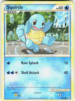 Squirtle 63/95 Common HGSS Unleashed Pokemon LP - Image 1
