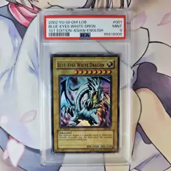 2002 Yu-Gi-Oh! AE Blue-Eyes White Dragon LOB-001 1st Edition PSA 9 - Image 3