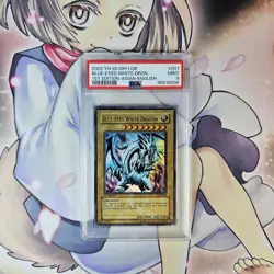 2002 Yu-Gi-Oh! AE Blue-Eyes White Dragon LOB-001 1st Edition PSA 9 - Image 4