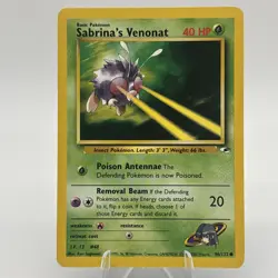 Sabrina's Venonat 96/132 Pokemon Card Gym Heroes Common LP Unlimited 2000 - Image 1