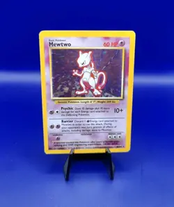 Mewtwo 10/102 Base Set Holo Rare Pokemon Card Nintendo TCG WOTC Error Card MP - Image 1