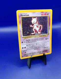 Mewtwo 10/102 Base Set Holo Rare Pokemon Card Nintendo TCG WOTC Error Card MP - Image 2