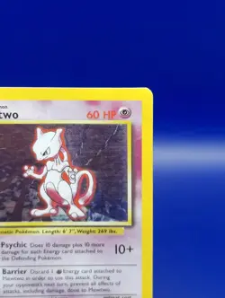 Mewtwo 10/102 Base Set Holo Rare Pokemon Card Nintendo TCG WOTC Error Card MP - Image 5