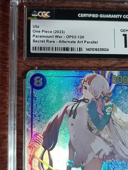 CGC 10 Uta Alt Art Parallel 120 Paramount War 2023 English One Piece Card OP02 - Image 3