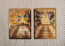Pokemon Celebrations Gold Metal Charizard & Pikachu Cards UPC 25th Anniversary - Image 1