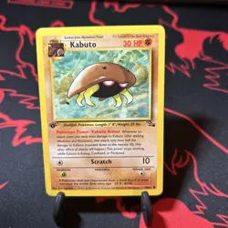 First Edition Fossil Kabuto 50/62 Non Holo Pokemon Card LP/NM2 - Image 1