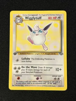 Pokemon Wigglytuff 32/64 (1st Edition) *Near Mint* Jungle ‘ Never Played Card’ - Image 1