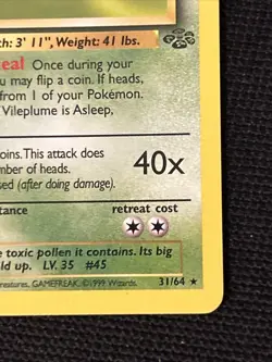 Pokemon Vileplume 31/64 (1st Edition) *Near Mint* Jungle ‘Never Played Card’ - Image 5