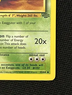 Pokemon Exeggutor 35/64 (1st Edition) *Near Mint* Jungle ‘Never Played Card’ - Image 5