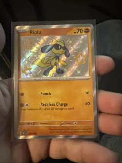 Riolu Shiny Rare Paldean Fates SV 173/091 NM Condition Pokemon Tcg - Image 1