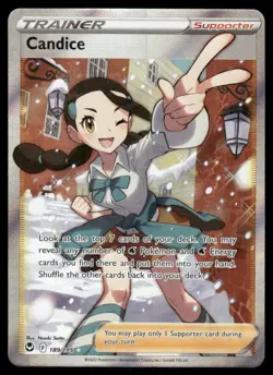 Pokemon Cards Candice 189/195 Silver Tempest Ultra Rare NM - Image 1