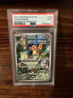 2023 POKEMON SVP EN-SV BLACK STAR PROMO 044 CHARMANDER OBSIDIAN FLAMES ETB PSA 9 - Image 1