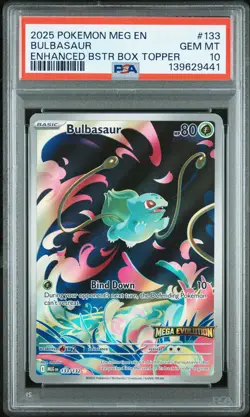 2025 POKEMON MEG EN-MEGA EVOLUTION ENHANCED BOOSTER BOX TOPPER BULBASAUR PSA 10 - Image 1