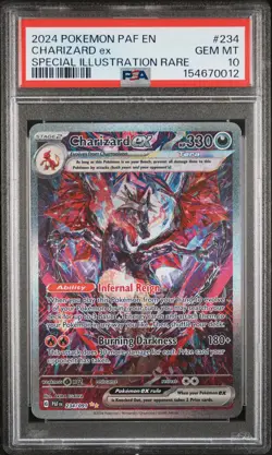 2024 POKEMON PAF EN-PALDEAN FATES SPECIAL ILLUSTRATION RARE CHARIZARD EX PSA 10 - Image 1