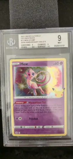 BGS 9 - 2021 Pokemon TCG Sword & Shield Celebrations #011 Mew STAMP [25th Annive - Image 1