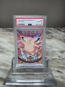 🔥 1ST EDITION, BLUE LOGO 🔥 1999 POKEMON TOPPS TV #36 CLEFABLE PSA 10 GEM MINT - Image 1