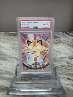 1999 Pokemon Topps TV # 52 Meowth PSA 10 - Image 1