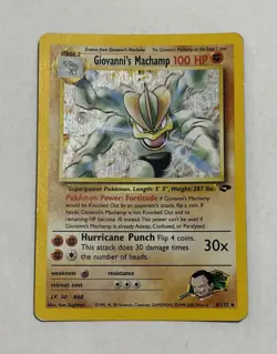 Pokemon TCG Giovanni's Machamp 6/132 Gym Challenge Holo Rare Unlimited ENG - Image 1