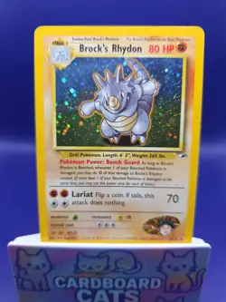 Pokemon TCG Brock's Rhydon Gym Heroes 2/132 Holo Unlimited Holo Rare - Image 1