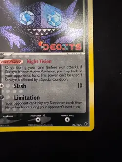 Pokemon TCG Sableye Deoxys 23/107 Reverse Holo Stamped Near Mint Condition - Image 5